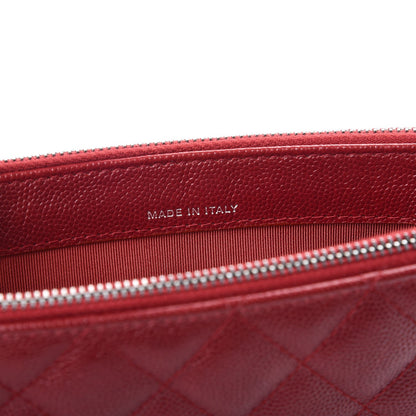Chanel Caviar Quilted Small Clutch With Chain Red 8 of 11