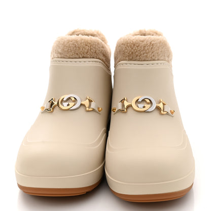 Gucci Rubber Wool Womens Crossy Ankle Boots 41 Mystic White Butterscotch 2 of 8