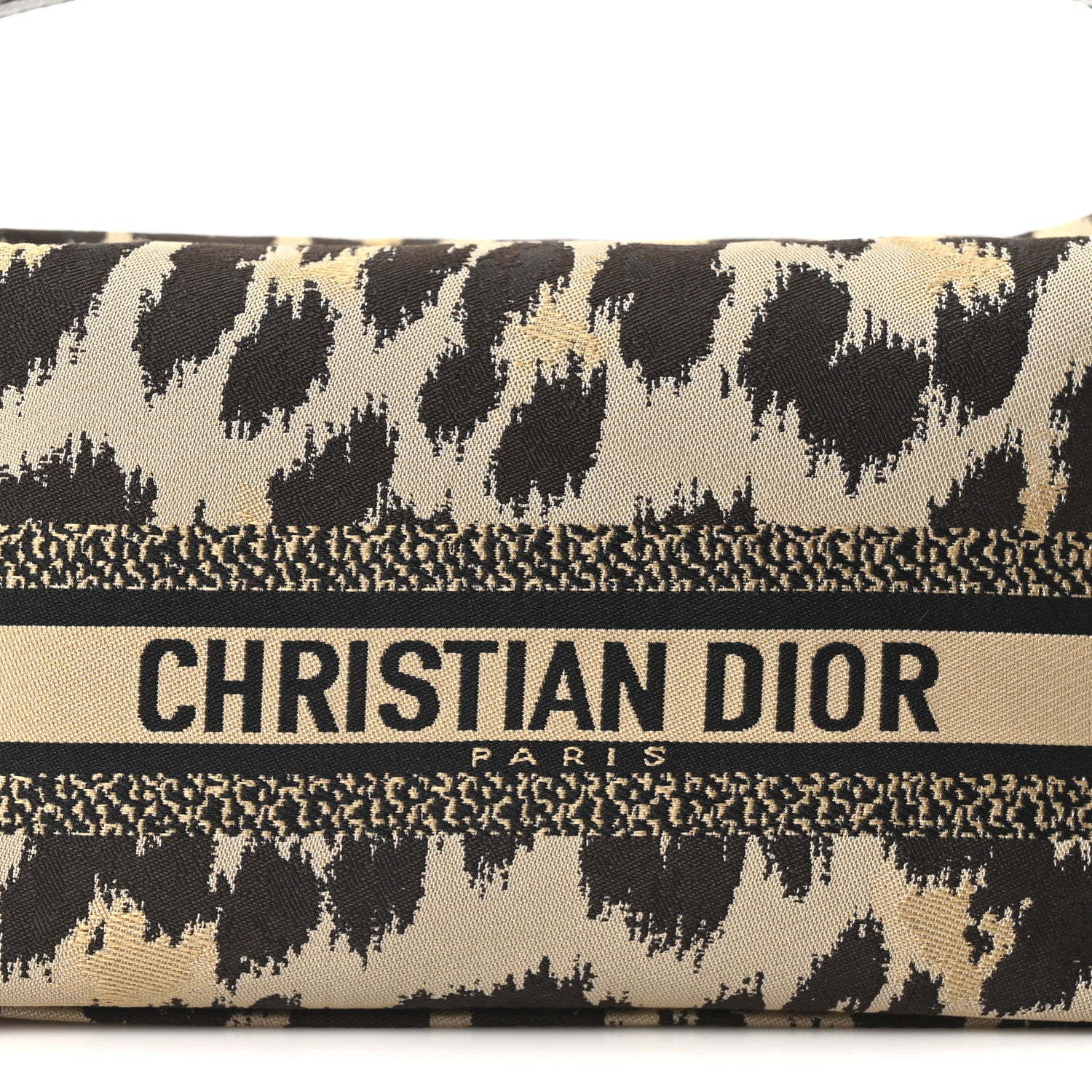 Christian Dior Canvas Mizza Embroidered Leopard DiorTravel Nomad Pouch Beige 7 of 9