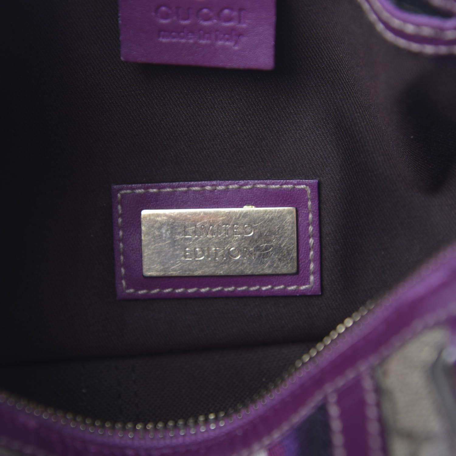 Gucci Monogram Vintage Web Small Boston Purple 8 of 14