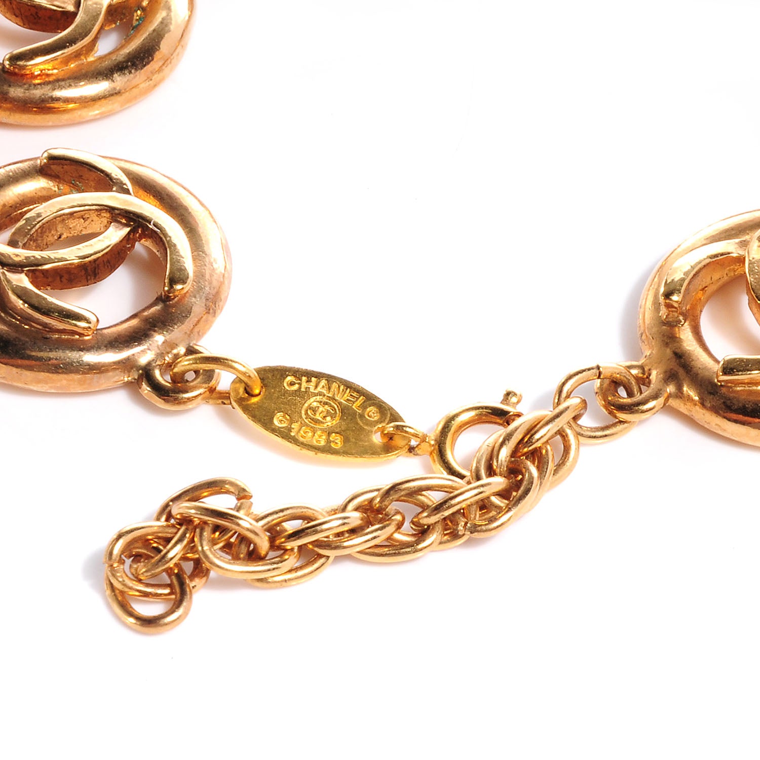 Chanel CC Cutout Bracelet Gold 3 of 4