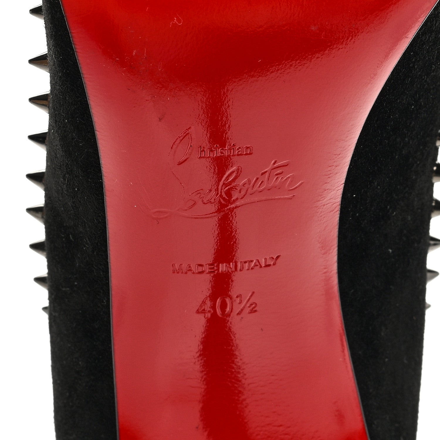 Christian Louboutin Suede Studded Anjalina 85 Pumps 40.5 Black 6 of 8