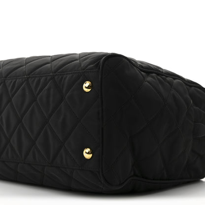 Prada Nylon Tessuto Impuntu Quilted Large Shoulder Bag Black 11 of 11