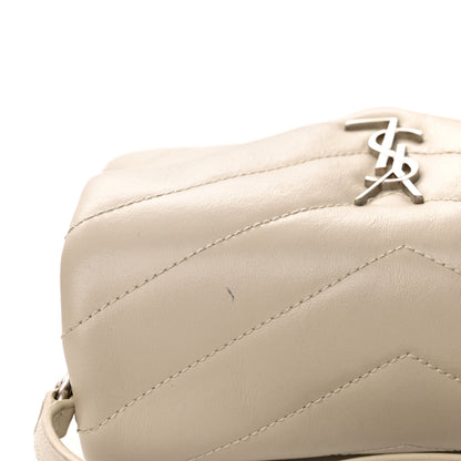 Saint Laurent Calfskin Y Quilted Monogram Toy Loulou Crossbody Bag Crema Soft 9 of 10