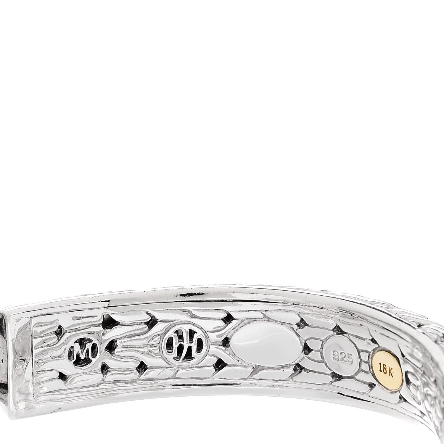 John Hardy Sterling Silver 18K Yellow Gold Diamond Ayu Leaf Bracelet 3 of 3