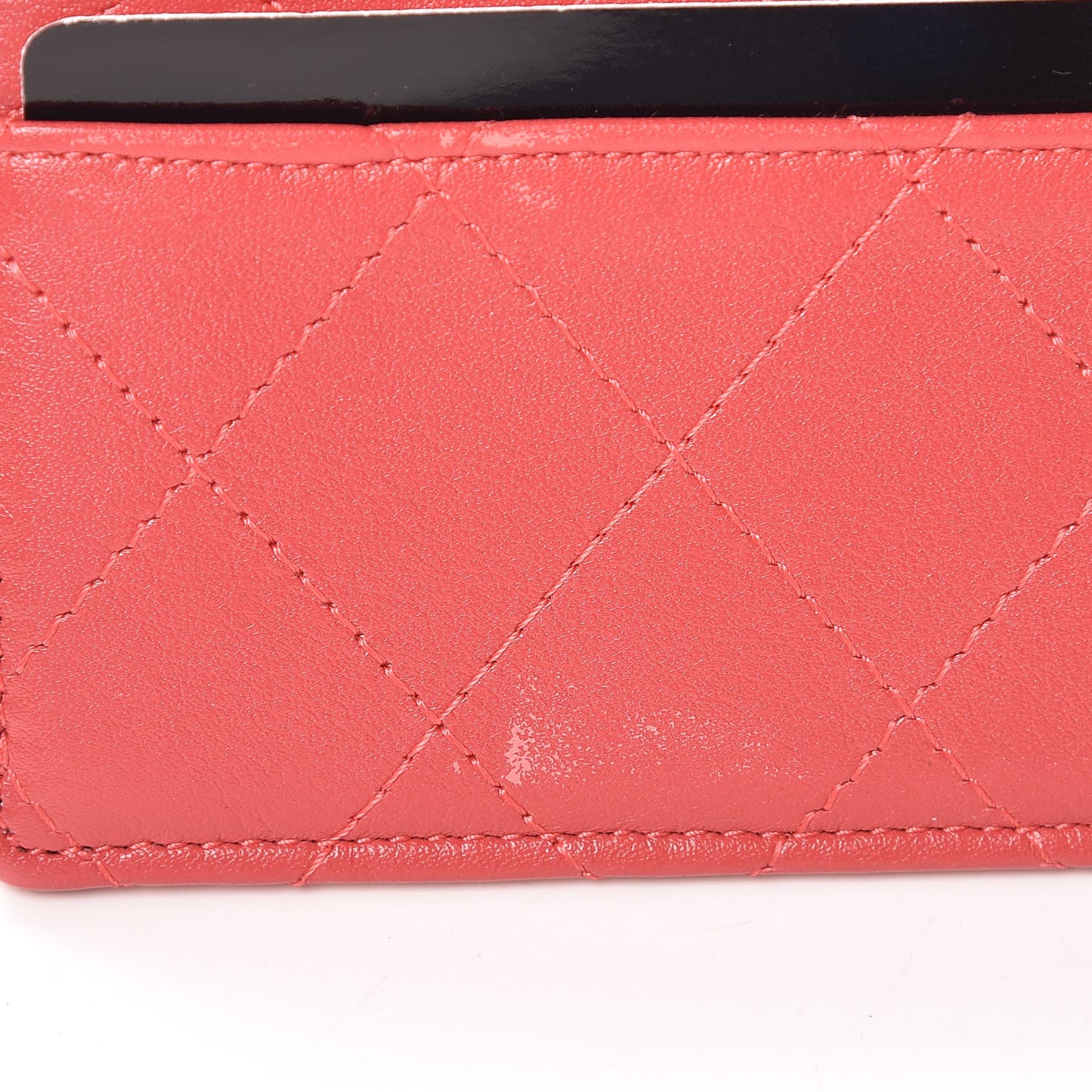 Patent Quilted Travel Wallet Rose Fonce