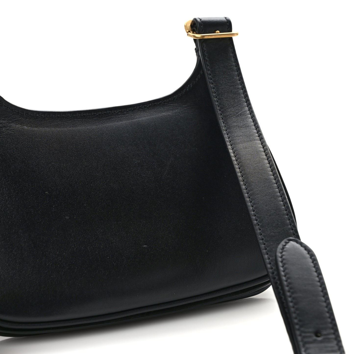 Smooth Calfskin Small Charlie Shoulder Bag Black
