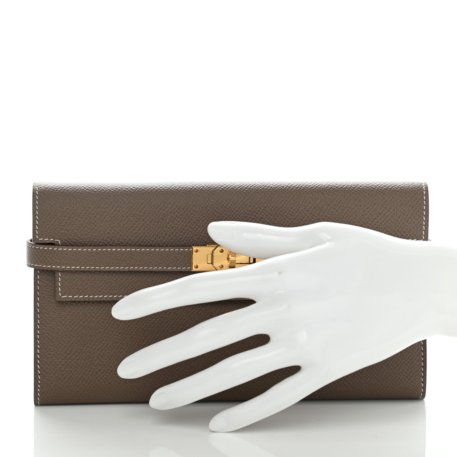Hermes Epsom Kelly Longue Wallet Etoupe 2 of 9
