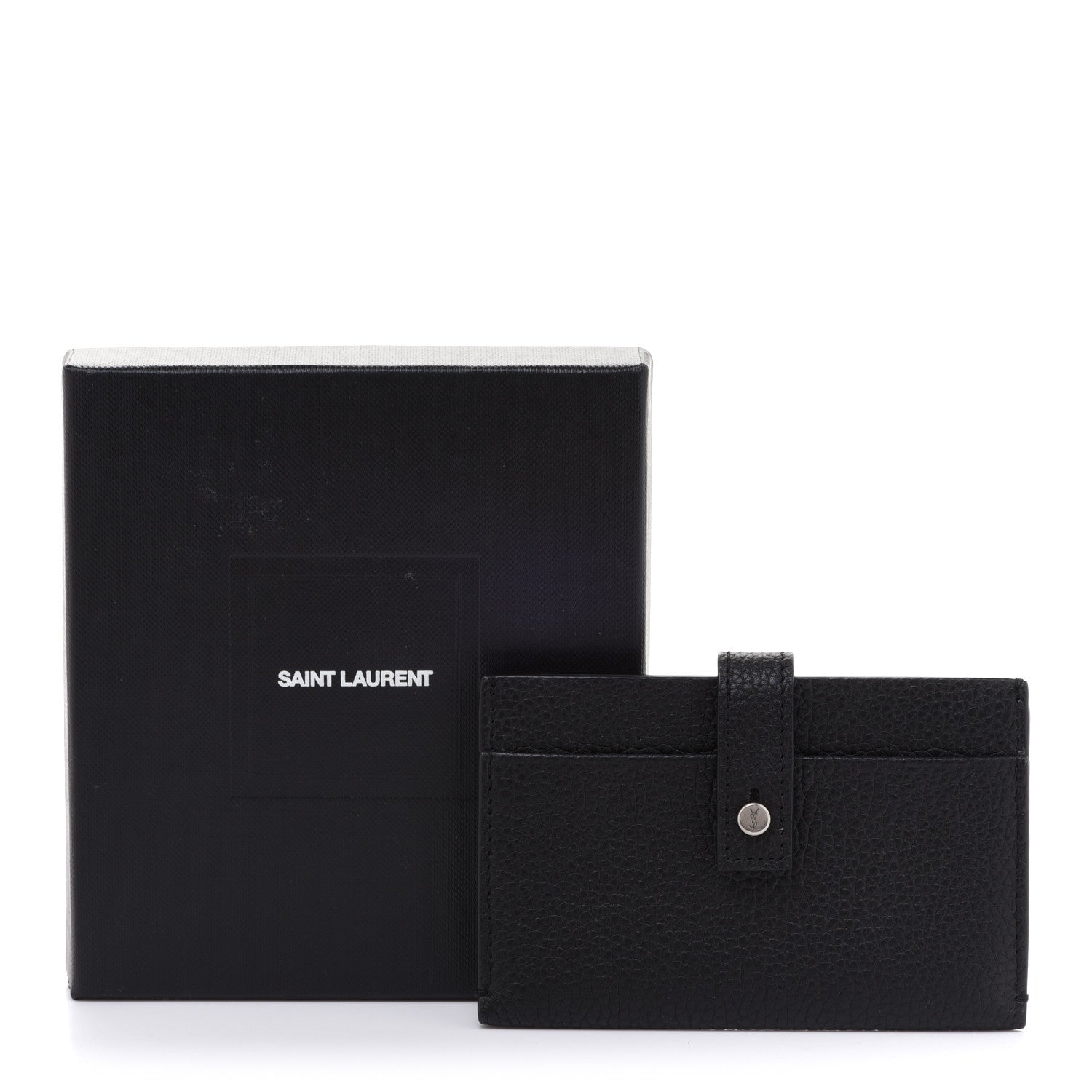 Saint Laurent Grained Calfskin Sac De Jour Card Case Black 9 of 9