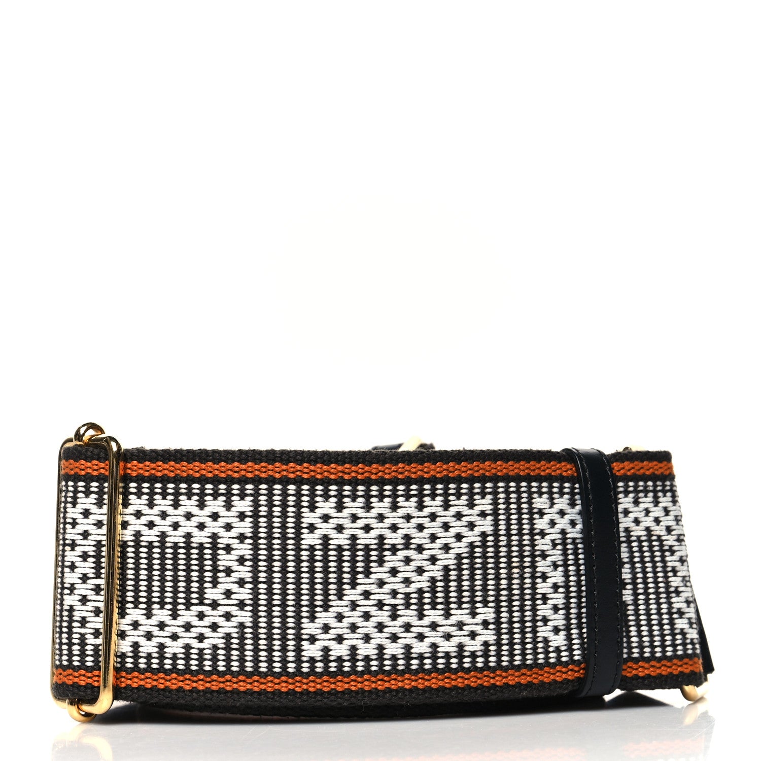 Fendi Cannete Ribbon Poly Vitello Century Logo Adjustable Strap You White Brandy Black 2 of 5
