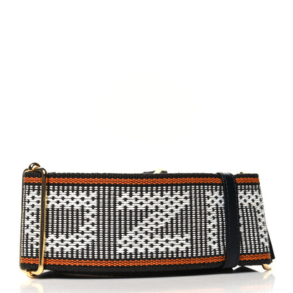 Fendi Cannete Ribbon Poly Vitello Century Logo Adjustable Strap You White Brandy Black 2 of 5