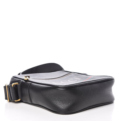 Gucci Grained Calfskin Logo Messenger Bag Black 4 of 13