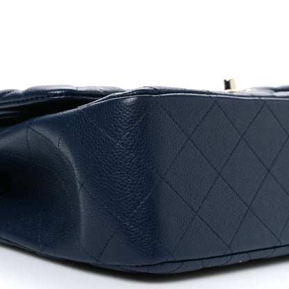 Chanel Caviar Quilted Jumbo Double Flap Navy Blue 9 of 10