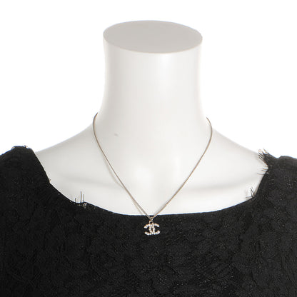 Chanel Crystal CC Timeless Necklace Silver 2 of 5