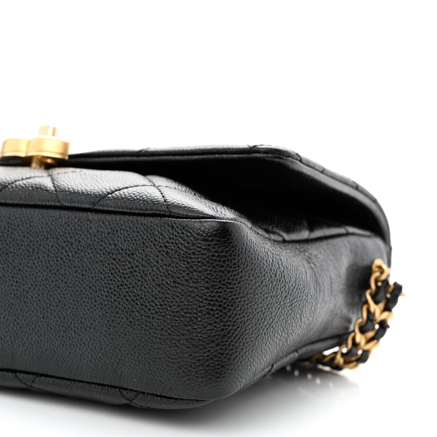 Chanel Shiny Caviar Quilted Small Chain Melody Flap Black 12 of 12