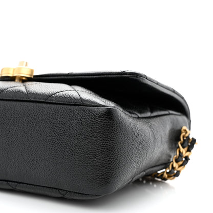 Chanel Shiny Caviar Quilted Small Chain Melody Flap Black 12 of 12