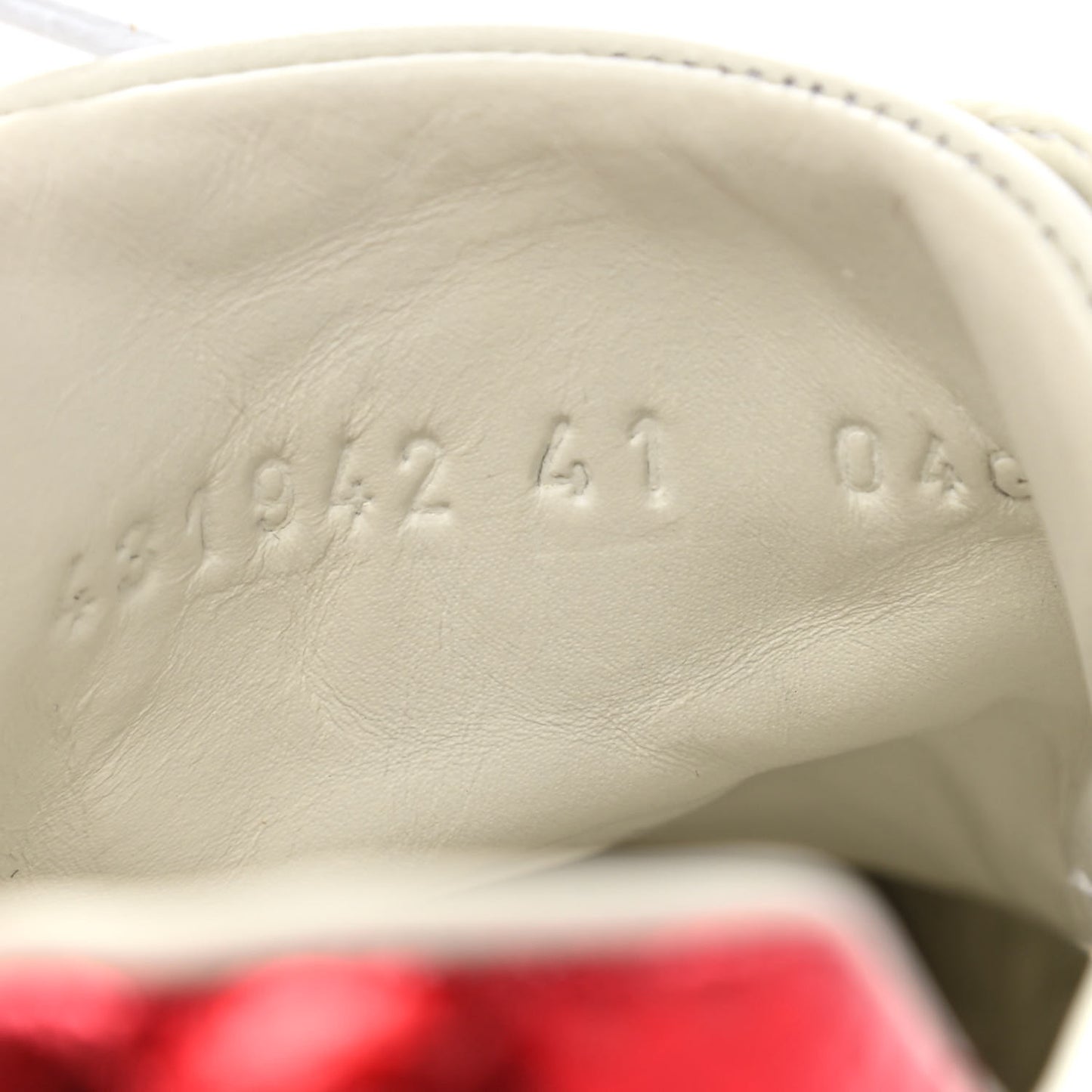 Calfskin Ayers Bee Embroidered Womens Ace Sneakers 41 White Green