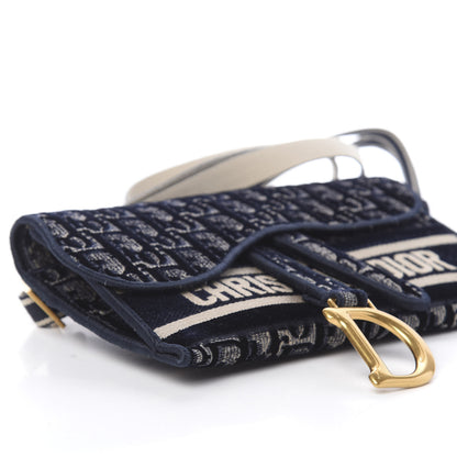 Christian Dior Velvet Oblique Saddle Belt Bag Blue 8 of 11