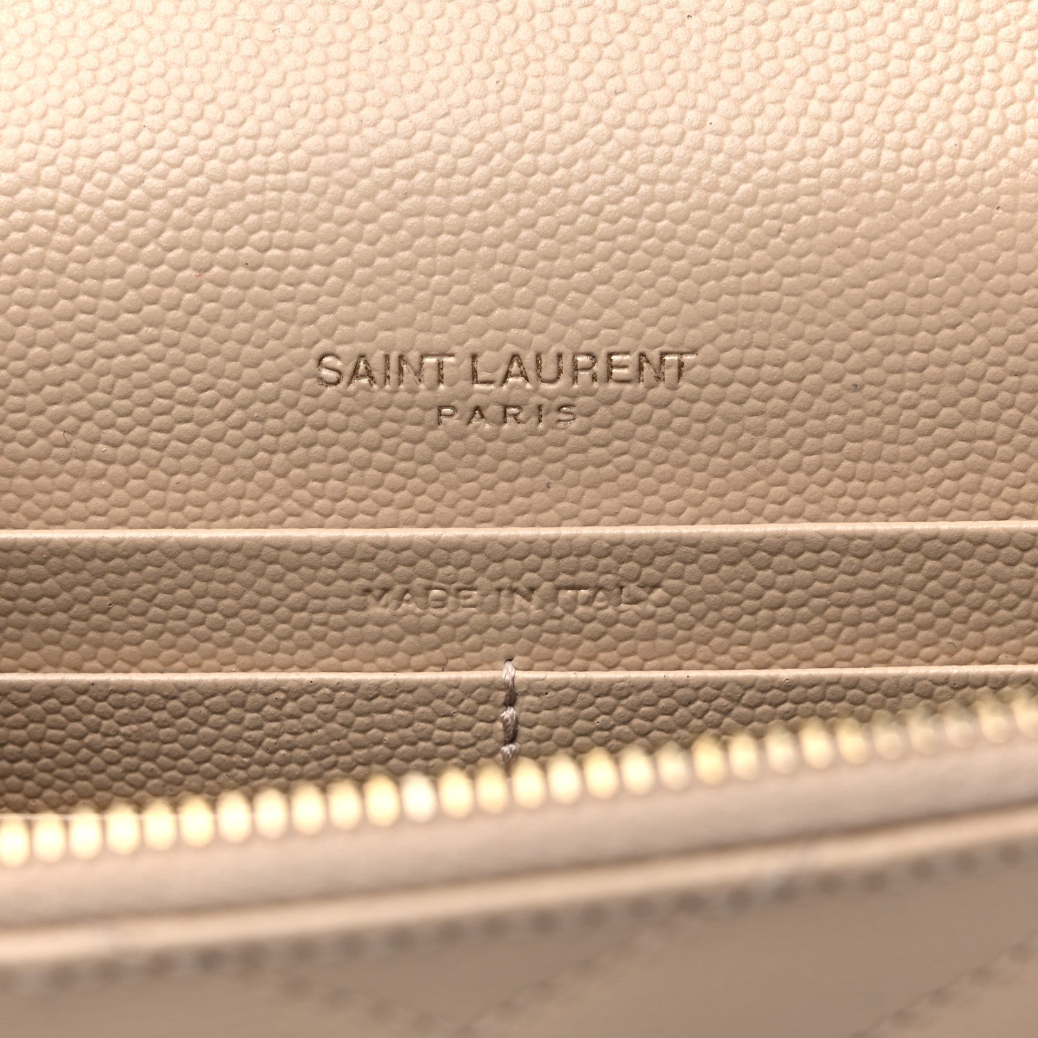 Saint Laurent Grain De Poudre Matelasse Chevron Monogram Envelope Chain Wallet Nude Powder 6 of 8