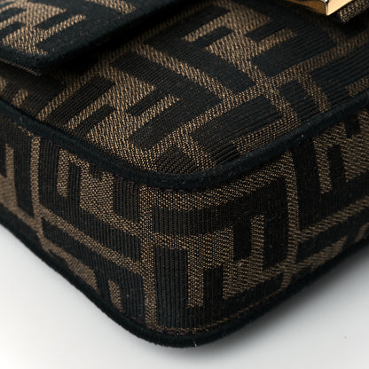 Fendi Fabric Jacquard FF 1974 Mini Baguette Tobacco Moro Black 9 of 10