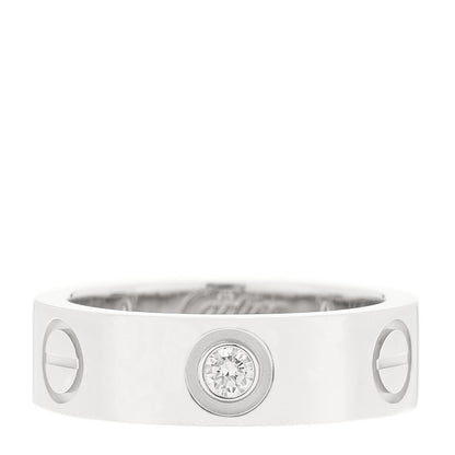 Cartier 18K White Gold 3 Diamond 5.5mm LOVE Ring 49 5 1 of 4
