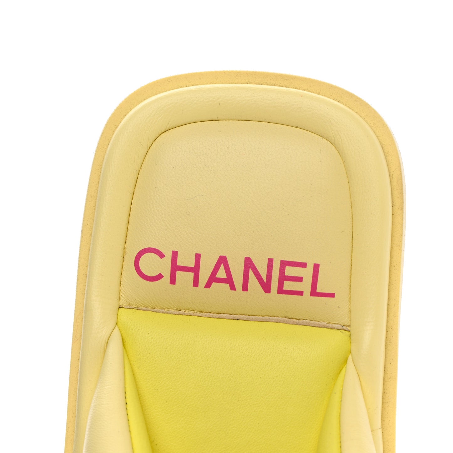 Lambskin CC Thong Sandals 40 Yellow
