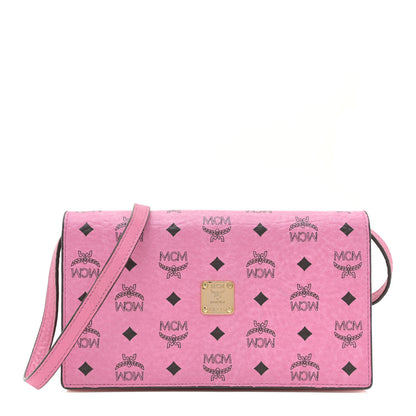 MCM Visetos Crossbody Wallet Pink 1 of 10
