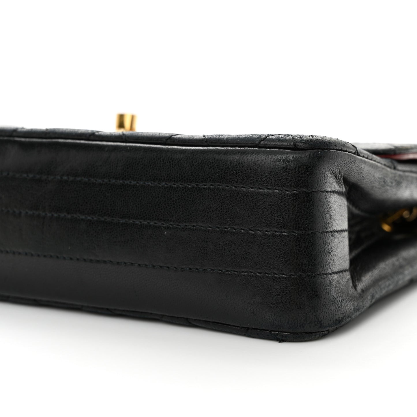 Lambskin Quilted Single Flap Bag Black