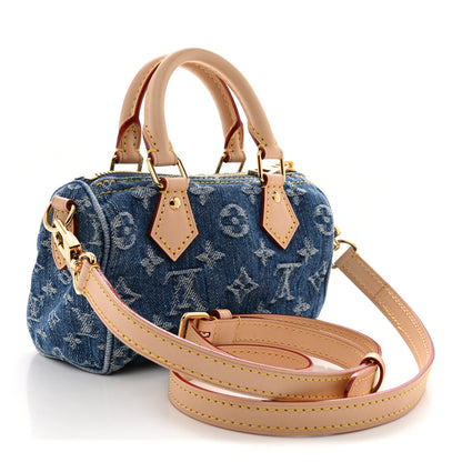 Louis Vuitton Monogram Denim Nano Speedy Blue 3 of 10