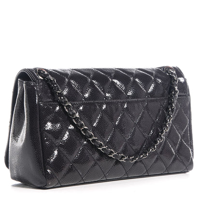 Chanel Glazed Caviar Diamond Shine Medium Flap Black 3 of 8