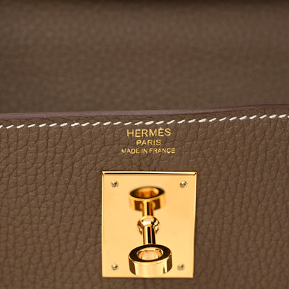 Hermes Taurillon Clemence Kelly Retourne 28 Etoupe 6 of 11