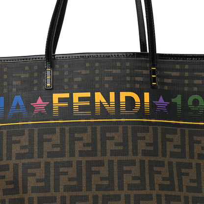 Fendi Zucca Spalmati Medium Roll Tote Tobacco Multicolor 8 of 10