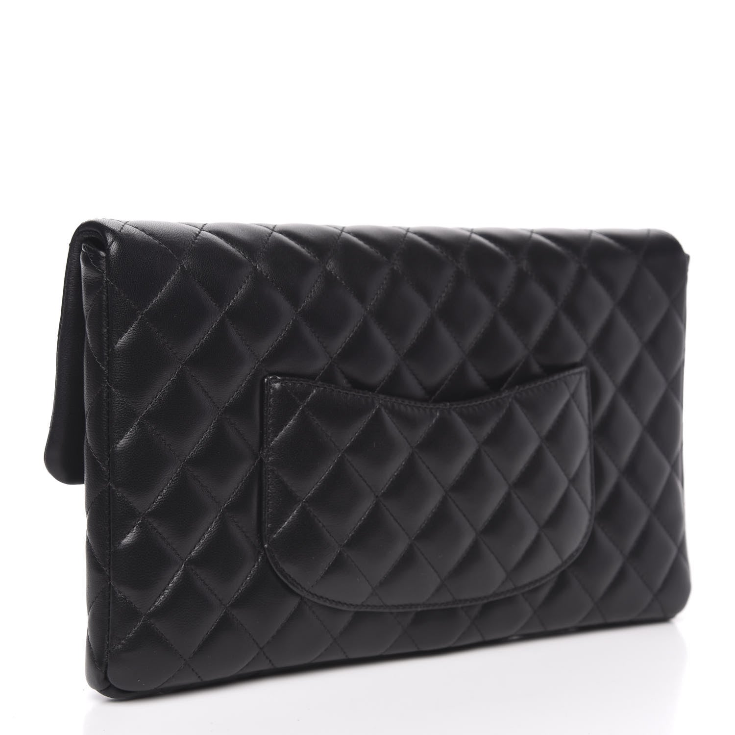 Chanel Lambskin Quilted Flap Clutch Black 3 of 10