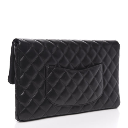 Chanel Lambskin Quilted Flap Clutch Black 3 of 10