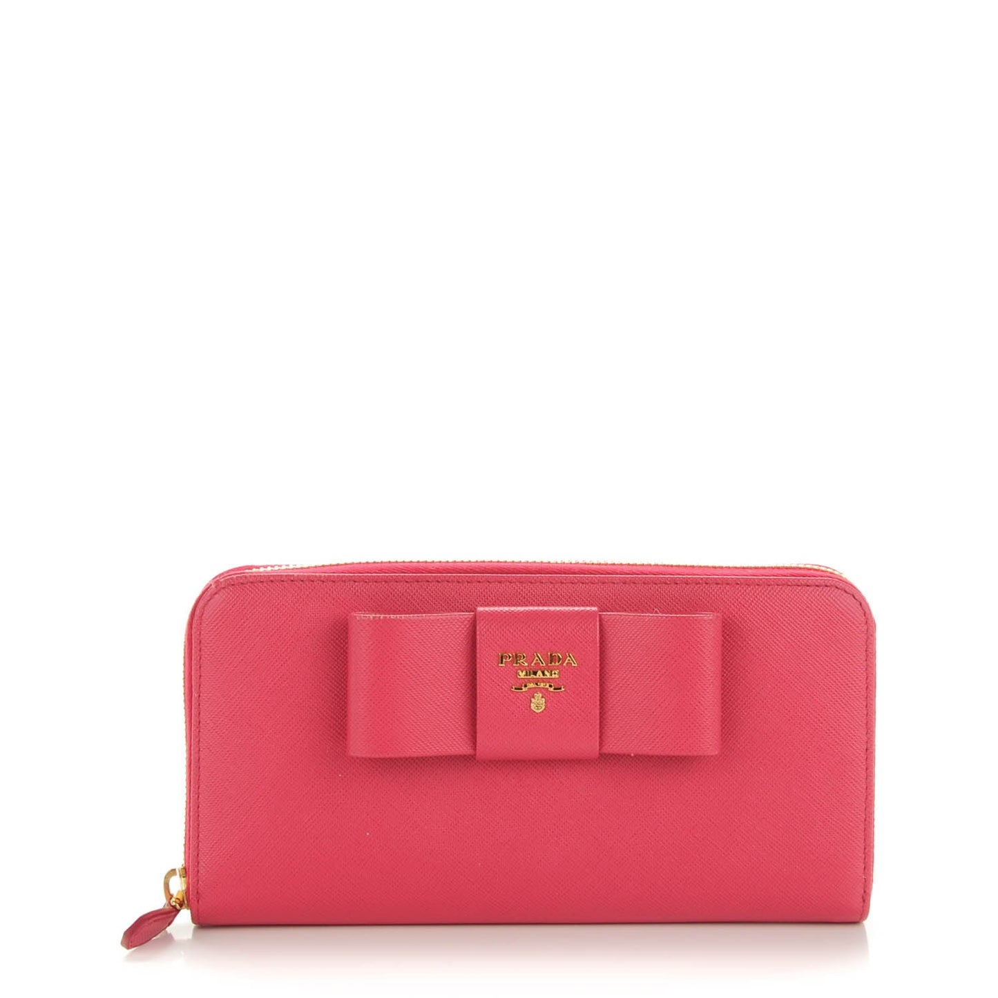 Saffiano Fiocco Bow Zip Around Wallet Peonia