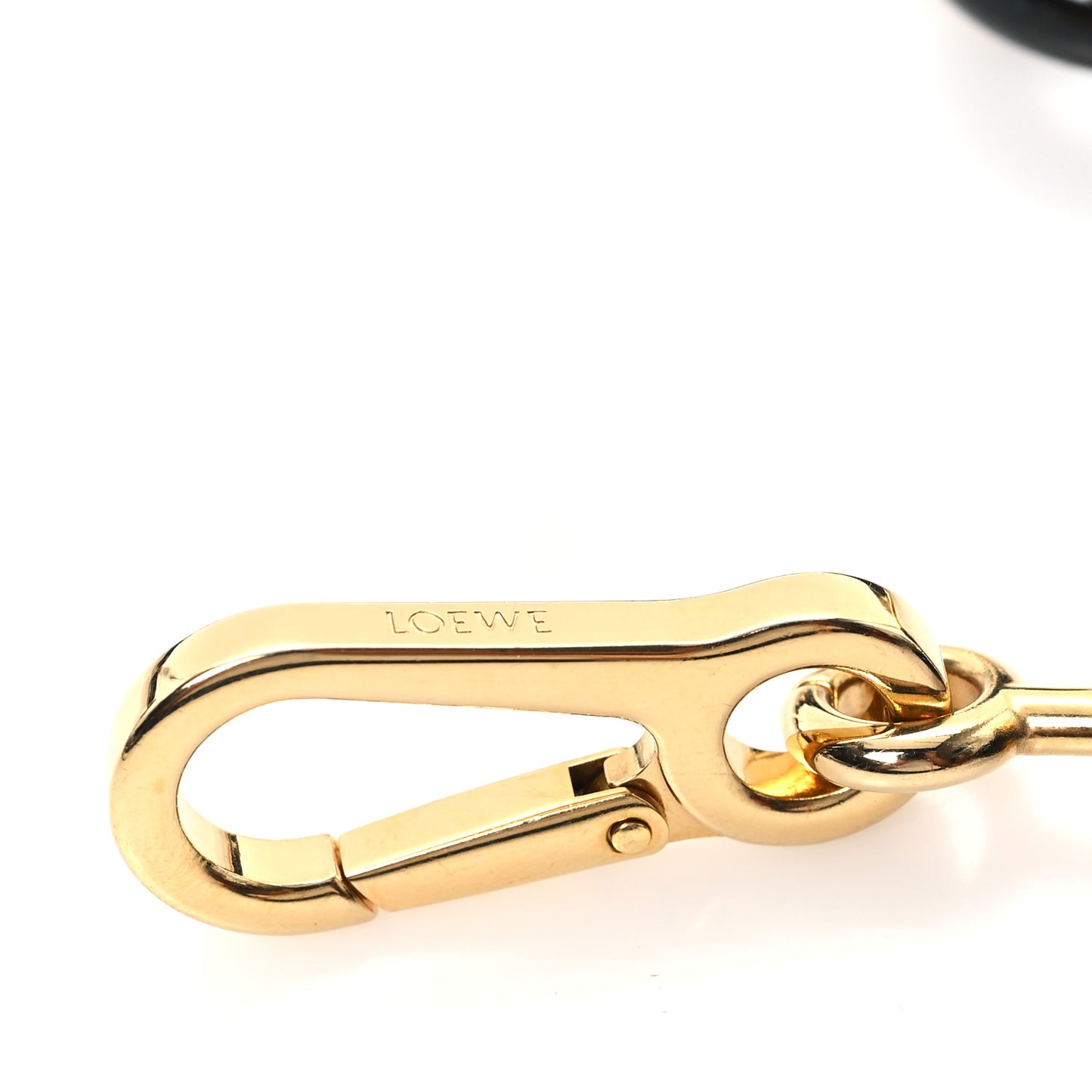 Brass Donut Chain Shoulder Strap Black Gold