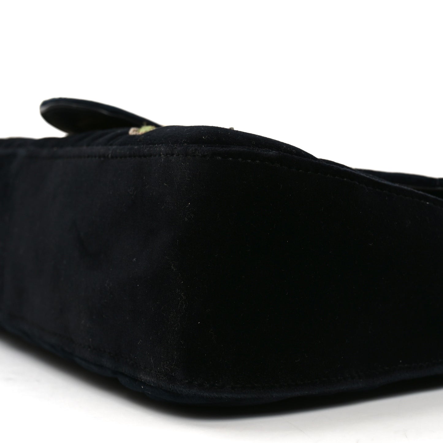 Velvet Matelasse Loved Embroidered Medium GG Marmont Shoulder Bag Black