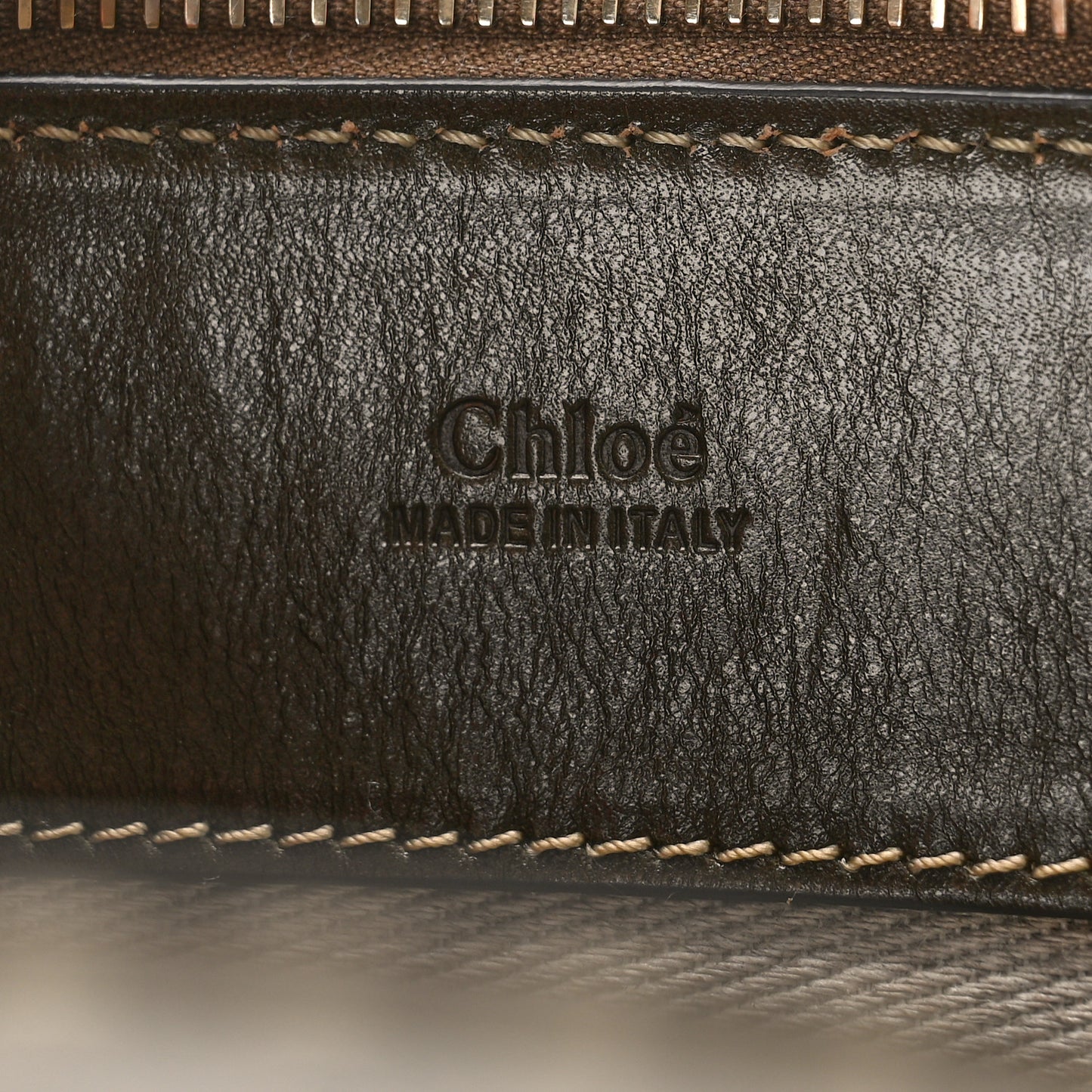 Shiny Tanned Calfskin Mini Edith Bag Deep Khaki