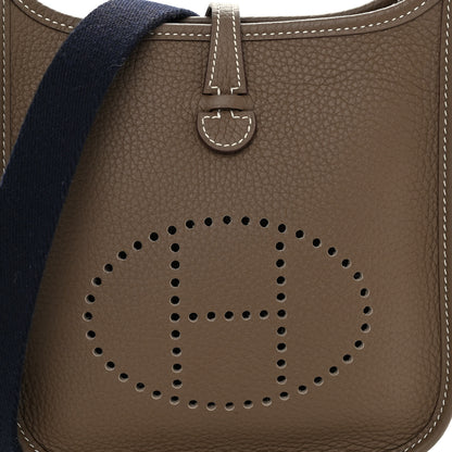 Hermes Taurillon Clemence Amazone Evelyne TPM Etoupe Bleu Indigo 8 of 10