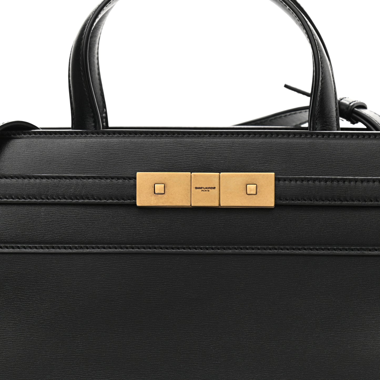 Calfskin Small Manhattan Shopper Tote Black