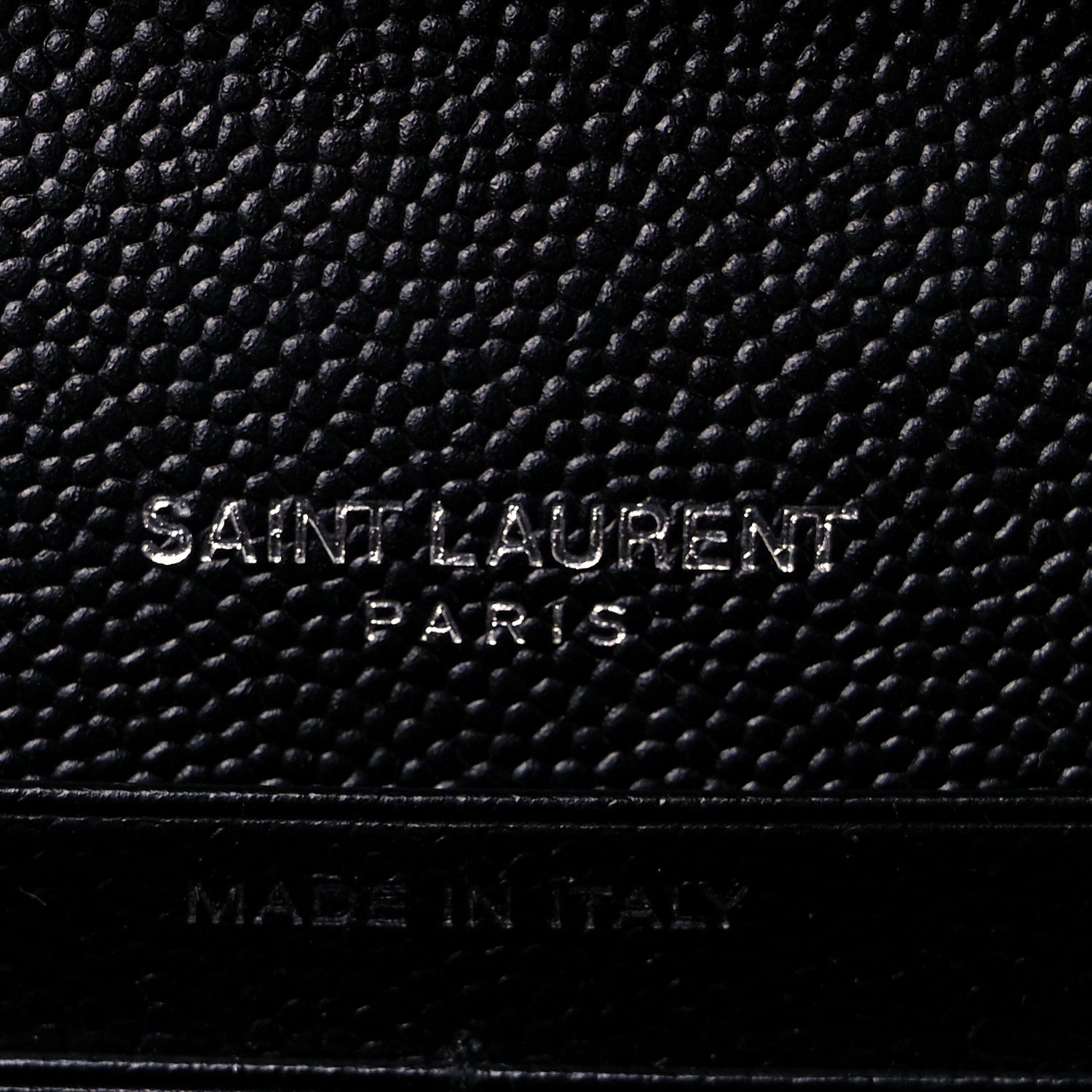 Saint Laurent Grain De Poudre Matelasse Chevron Monogram Chain Wallet Black 6 of 9