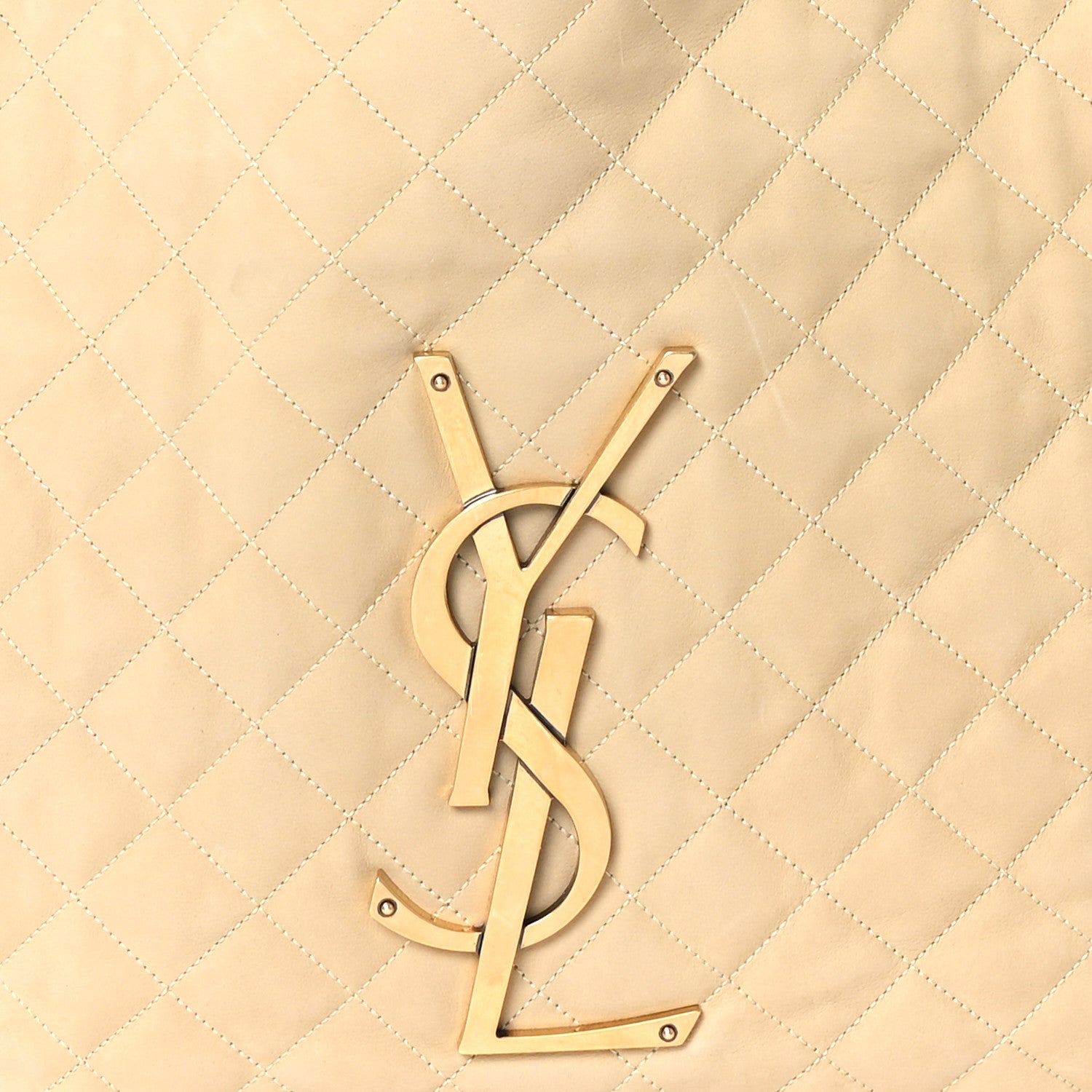 Saint Laurent Nubuck Suede Quilted Maxi Icare Shopping Tote Safari Beige 9 of 11