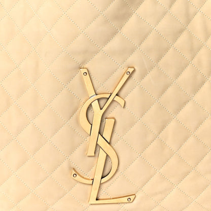 Saint Laurent Nubuck Suede Quilted Maxi Icare Shopping Tote Safari Beige 9 of 11