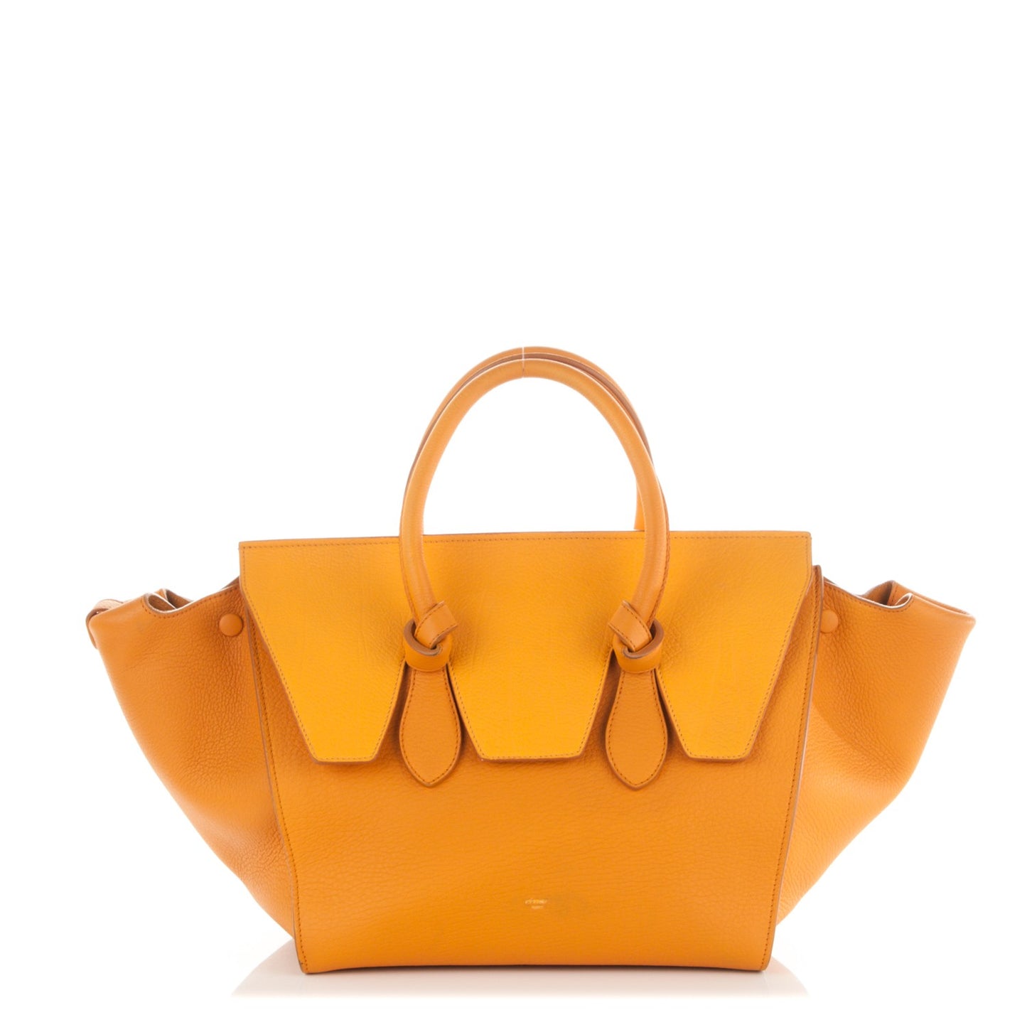 Crisped Calfskin Small Tie Knot Tote Saffron