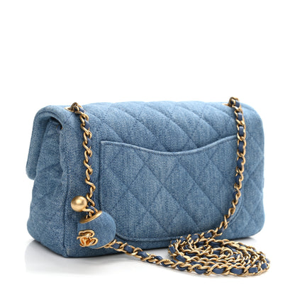 Chanel Denim Quilted Mini Pearl Crush Rectangular Flap Blue 3 of 10
