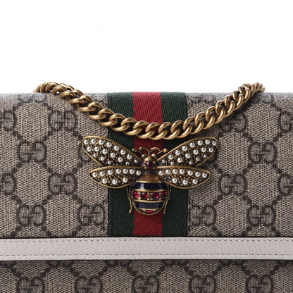Gucci GG Supreme Monogram Web Queen Margaret Chain Wallet White 9 of 10