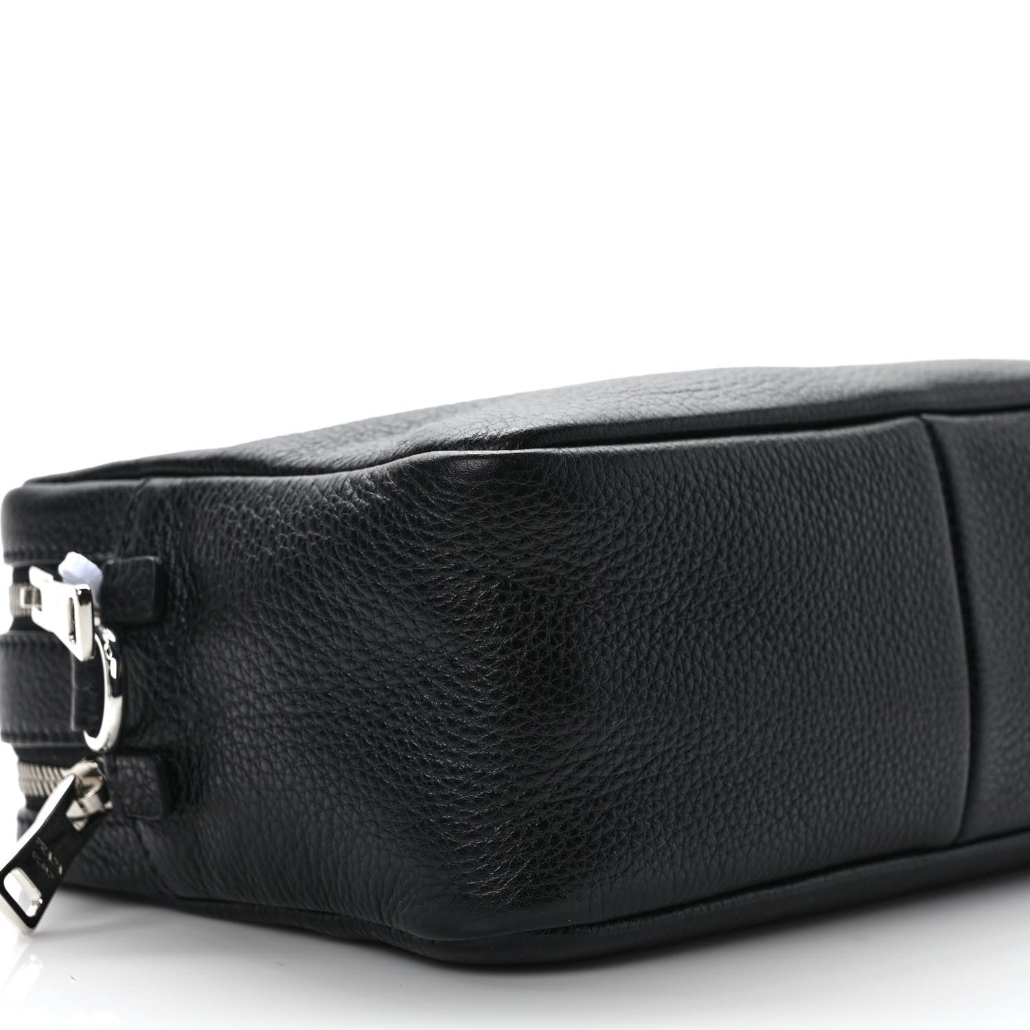 Prada Vitello Daino Soft Medium Double Zip Shoulder Bag Black 7 of 10