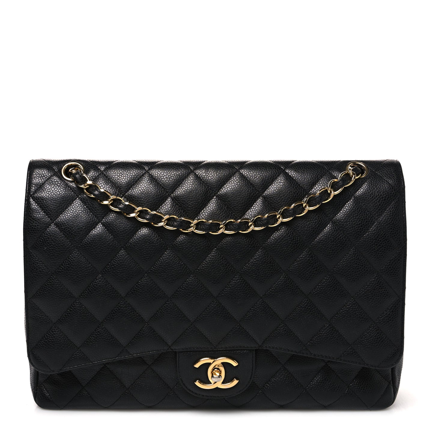 Caviar Maxi Single Flap Black