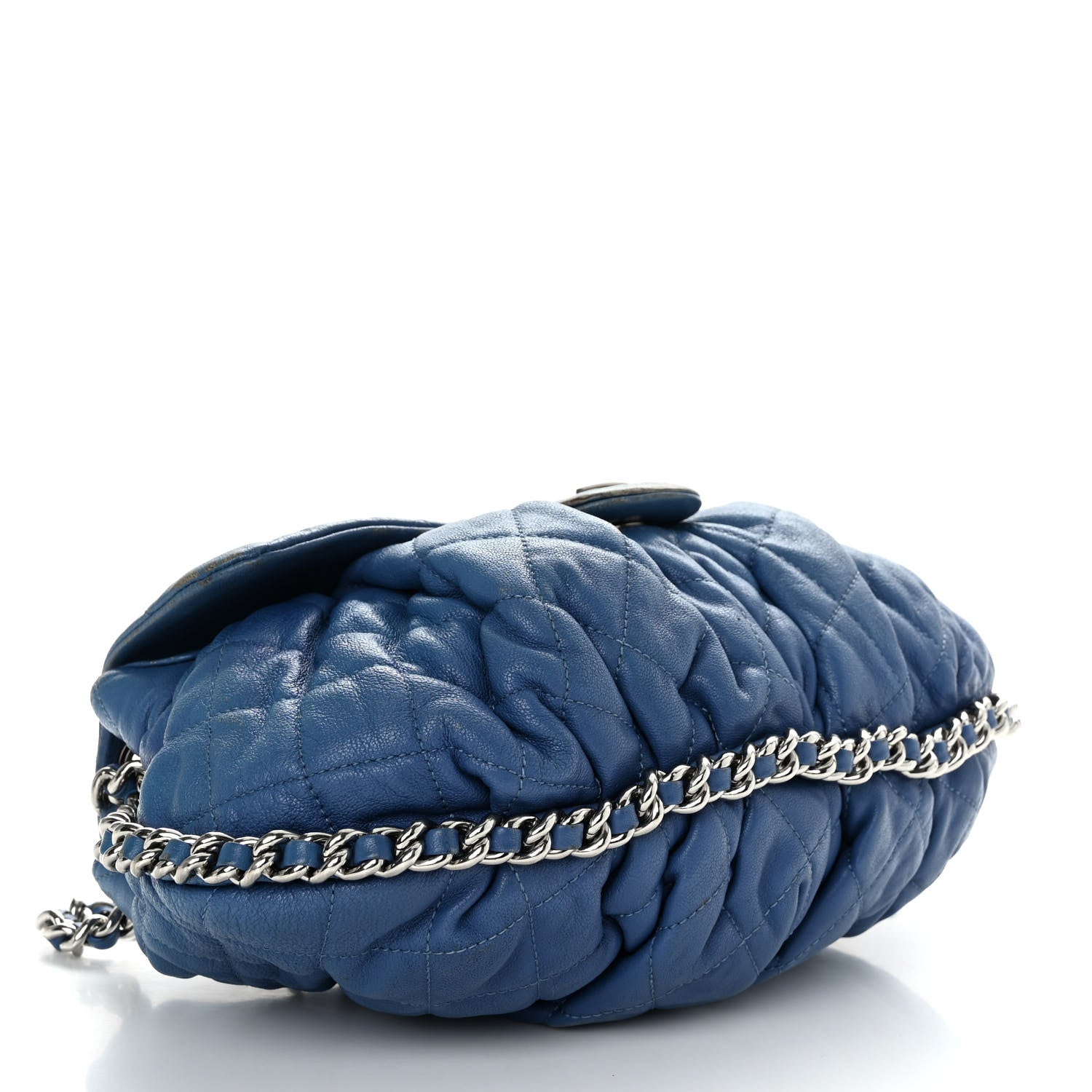 Chanel Washed Lambskin Quilted Medium Chain Around Messenger Blue 4 of 13