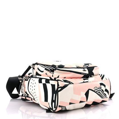 Chanel Canvas Cruise La Pausa Print Backpack Pink White Black 4 of 9